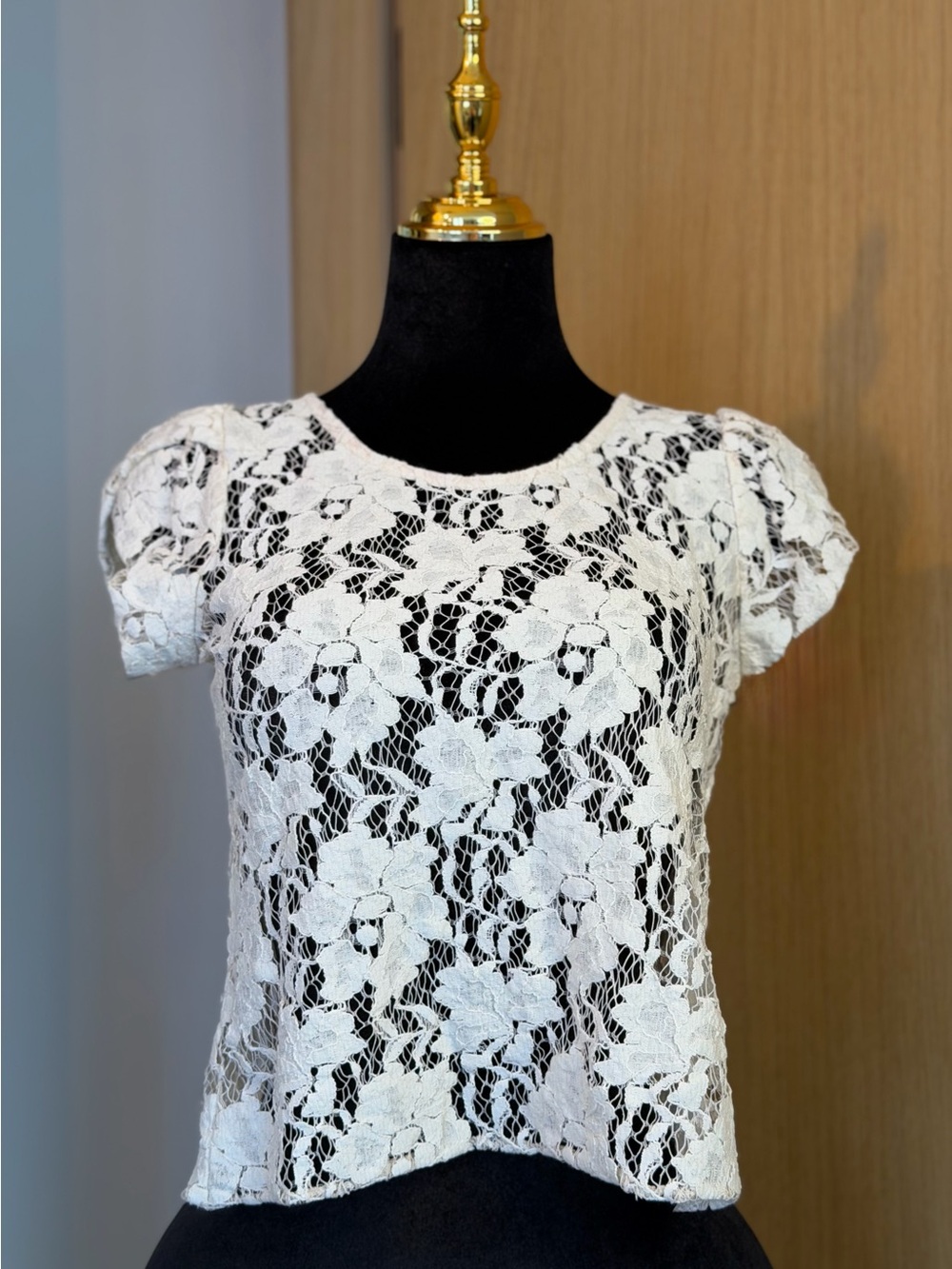 Paradis Miss Coquette Cream Lace Open Back Blouse | Coquette Muse